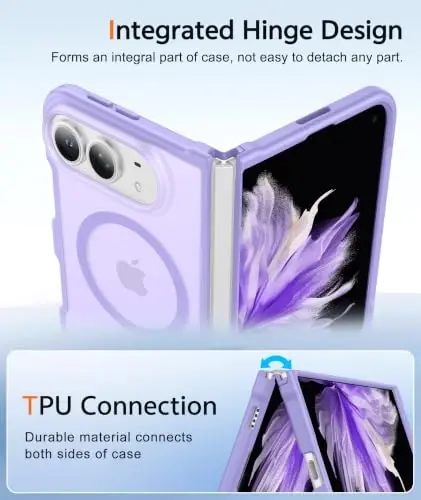 FNTCASE for iPhone Duo Case Light Purple: Translucent Fit for MagSafe | With Screen Protector, Magnetic Camera Protection Slim Cases,18FT Military Grade Drop Tested - 3