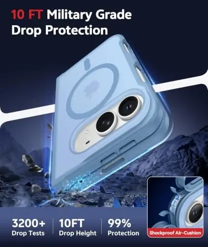 FNTCASE for iPhone Duo Case Matte Compatible with Magsafe | Screen Protector, Military Grade Drop Protection, Slim Magnetic Phone Cases, Shockproof Bumper, Translucent Cell Cover - 5