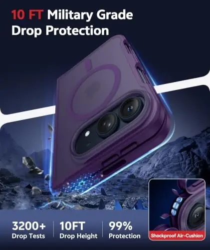 FNTCASE for iPhone Duo Case Matte Compatible with Magsafe | Screen Protector, Military Grade Drop Protection, Slim Magnetic Phone Cases, Shockproof Bumper, Translucent Cell Cover - 5