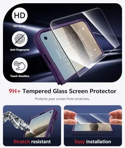 FNTCASE for iPhone Duo Case Matte Compatible with Magsafe | Screen Protector, Military Grade Drop Protection, Slim Magnetic Phone Cases, Shockproof Bumper, Translucent Cell Cover - 6