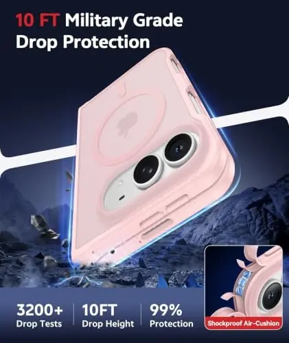 FNTCASE for iPhone Duo Case Matte Compatible with Magsafe | Screen Protector, Military Grade Drop Protection, Slim Magnetic Phone Cases, Shockproof Bumper, Translucent Cell Cover - 5