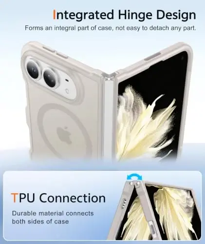 FNTCASE for iPhone Duo Case Off White: Translucent Fit for MagSafe | With Screen Protector, Magnetic Camera Protection Slim Cases,18FT Military Grade Drop Tested - 3