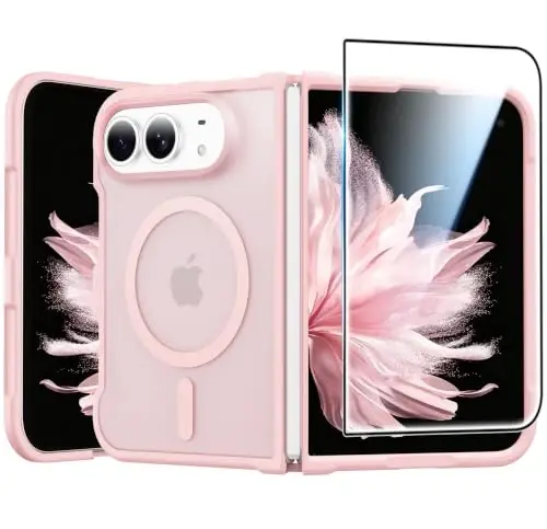 FNTCASE for iPhone Duo Case Pink: Translucent Fit for MagSafe | With Screen Protector, Magnetic Camera Protection Slim Cases,18FT Military Grade Drop Tested - 1
