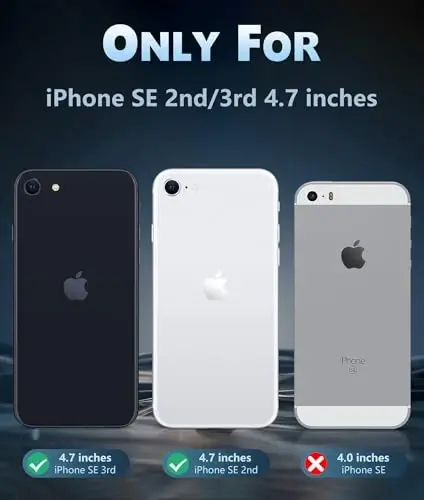 FNTCASE for iPhone SE 3rd(2022) Case: iPhone SE 2nd(2020) Case Clear Magnetic Phone Cases Compatible with Magsafe Slim Anti Yellowing Rugged Protective Transparent Cell Cover (D-Blue Magnetic) - 2