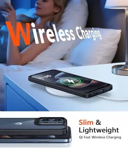 FNTCASE for Moto G 2026/2025 Case: for Moto G Play 2026 Case Anti Yellowing Cell Phone Cover Drop Proof Rugged Protective Transparent Slim Cases 6.7 inch (Black) - 5