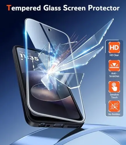 FNTCASE for Moto G 2026/2025 Case: for Moto G Play 2026 Case Anti Yellowing Cell Phone Cover Drop Proof Rugged Protective Transparent Slim Cases 6.7 inch (Black) - 3