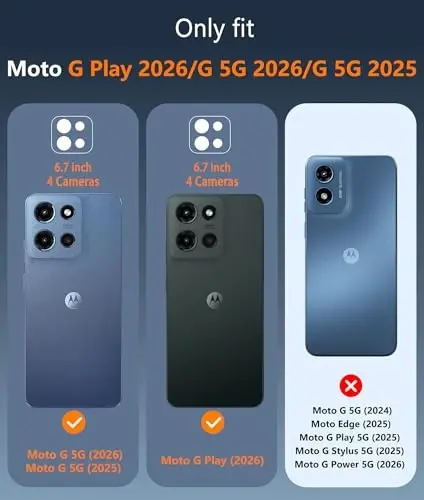 FNTCASE for Moto G 2026/2025 Case: for Moto G Play 2026 Case Anti Yellowing Cell Phone Cover Drop Proof Rugged Protective Transparent Slim Cases 6.7 inch (Clear) - 5