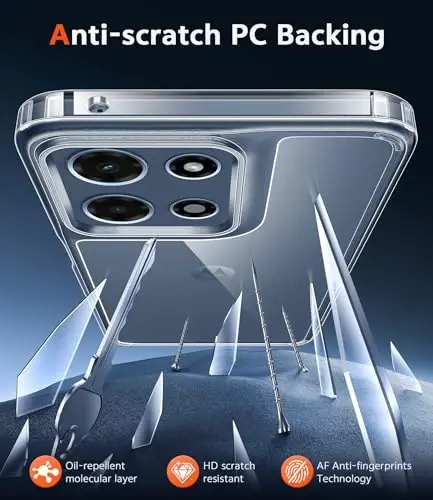 FNTCASE for Moto G 2026/2025 Case: for Moto G Play 2026 Case Anti Yellowing Cell Phone Cover Drop Proof Rugged Protective Transparent Slim Cases 6.7 inch (Clear) - 4