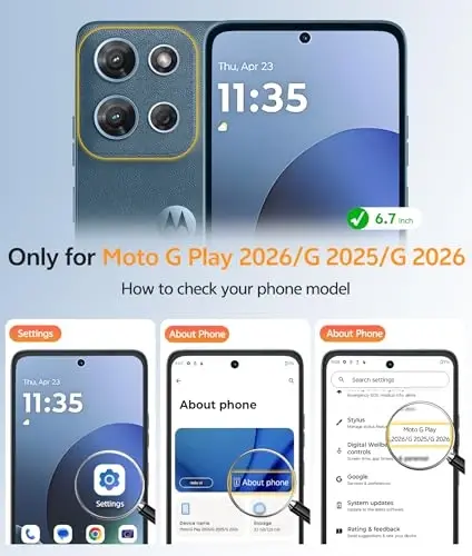 FNTCASE for Moto G 2026/2025 Case: Motorola Moto G Play 5G 2026 Case [Compatible with Magsafe] Translucent Matte Cases with [Screen Protector] Military Grade Shockproof Protective Phone Cover -Black - FNTCASE (1)