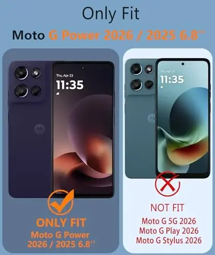 FNTCASE for Moto G-Power 2026 Case: Motorola Moto G Power 2025 Case 14FT Military Grade Drop Protection with Screen Protector Shockproof Anti-Slip Sweat-Resistant Matte TPU Daily Phone Cover (Blue) - 2