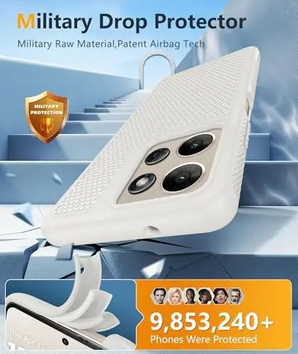 FNTCASE for Moto G-Power 2026 Case: Motorola Moto G Power 2025 Case 14FT Military Grade Drop Protection with Screen Protector Shockproof Anti-Slip Sweat-Resistant Matte TPU Daily Phone Cover (White) - 4