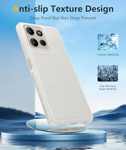 FNTCASE for Moto G-Power 2026 Case: Motorola Moto G Power 2025 Case 14FT Military Grade Drop Protection with Screen Protector Shockproof Anti-Slip Sweat-Resistant Matte TPU Daily Phone Cover (White) - 6