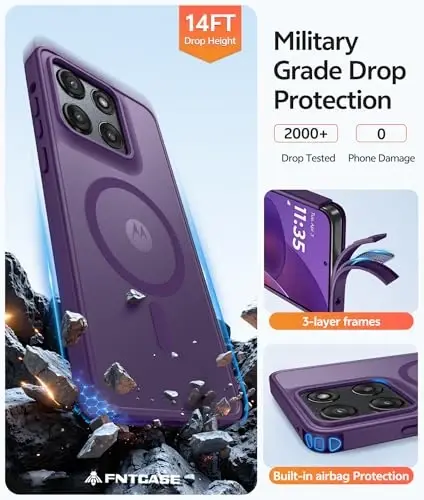 FNTCASE for Moto G Stylus 5G 2026 Case: Motorola G Stylus 2025 Case [Compatible with Magsafe] Translucent Matte Cases with [Screen Protector] Military Grade Shockproof Protective Phone Cover - 5