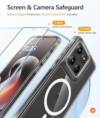 FNTCASE for Moto G Stylus 5G 2026 Case: Motorola G Stylus 2025 Case [Fit for Magsafe] [Screen Protector] Anti Yellowing Transparent Clear Phone Cover - Military Grade Shockproof Protective Cases - 4