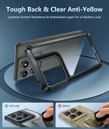 FNTCASE for Motorola Edge-2025 Clear Case: Military Grade Drop Protection Anti Yellowing Cell Phone Cover - Rugged Shockproof Protective Bumper Transparent Phonecase - 5