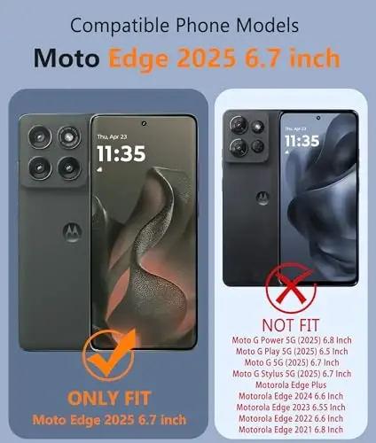FNTCASE for Motorola Edge-2025 Magnetic Case: Clear Military Grade Drop Protection Anti Yellowing Cell Phone Cover - Rugged Shockproof Protective Bumper Transparent Phonecase - 5