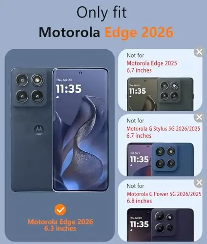 FNTCASE for Motorola Edge-2026 Clear Case: Military Grade Drop Protection with Screen Protector Anti Yellowing Cell Phone Cover - Rugged Shockproof Protective Bumper Transparent Phonecase 