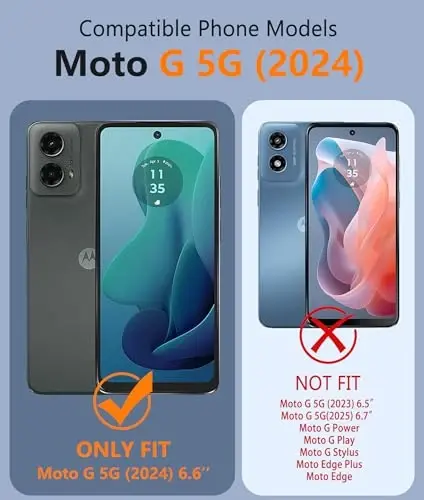 FNTCASE for Motorola Moto G-5G-2024 Case: Clear Case Magnetic High Grade Drop Protection Anti Yellowing Cell Phone Cover - Rugged Shockproof Protective Bumper Transparent Cases(Clear) - 2