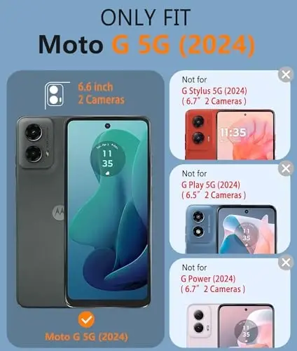 FNTCASE for Motorola Moto G-5G-2024 Case: Dual Layer Heavy Duty Cell Phone Protective Cover Shockproof Rugged with Non-Slip Textured - Military Drop Protection Bumper Tough Case (Burgundy Purple) - FNTCASE (1)