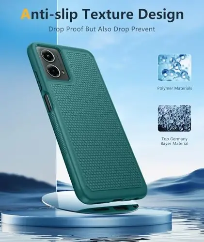 FNTCASE for Motorola Moto G-5G-2024 Case: Dual Layer Heavy Duty Cell Phone Protective Cover Shockproof Rugged with Non-Slip Textured - Military Drop Protection Bumper Tough Case (Green) - 5