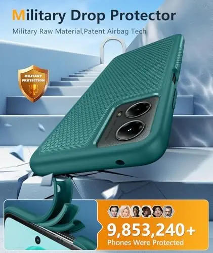 FNTCASE for Motorola Moto G-5G-2024 Case: Dual Layer Heavy Duty Cell Phone Protective Cover Shockproof Rugged with Non-Slip Textured - Military Drop Protection Bumper Tough Case (Green) - 3