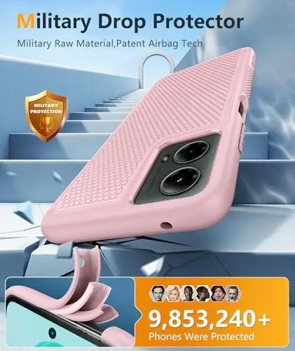 FNTCASE for Motorola Moto G-5G-2024 Case: Dual Layer Heavy Duty Cell Phone Protective Cover Shockproof Rugged with Non-Slip Textured - Military Drop Protection Bumper Tough Case (Pink) - 4