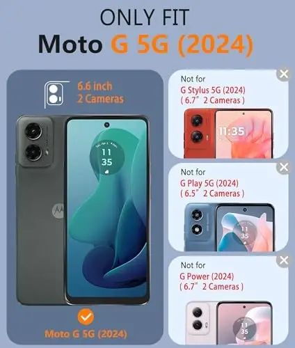 FNTCASE for Motorola Moto G-5G-2024 Case: Dual Layer Shockproof Protective Cell Phone Cover | Military Grade Drop Proof Protection | Hybrid Matte Textured Rugged Hard Cases, 6.6inch - 2