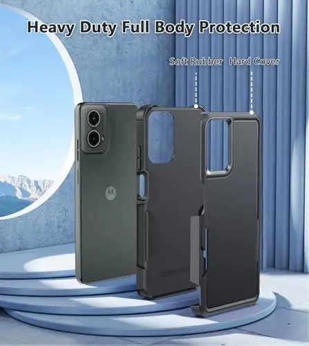FNTCASE for Motorola Moto G-5G-2024 Case: Dual Layer Shockproof Protective Cell Phone Cover | Military Grade Drop Proof Protection | Hybrid Matte Textured Rugged Hard Cases, 6.6inch - 3