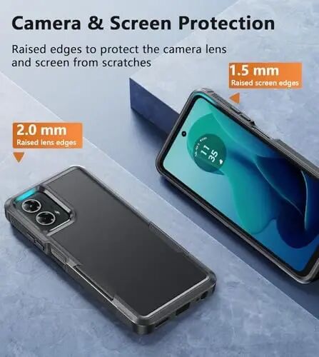 FNTCASE for Motorola Moto G-5G-2024 Case: Dual Layer Shockproof Protective Cell Phone Cover | Military Grade Drop Proof Protection | Hybrid Matte Textured Rugged Hard Cases, 6.6inch - 5