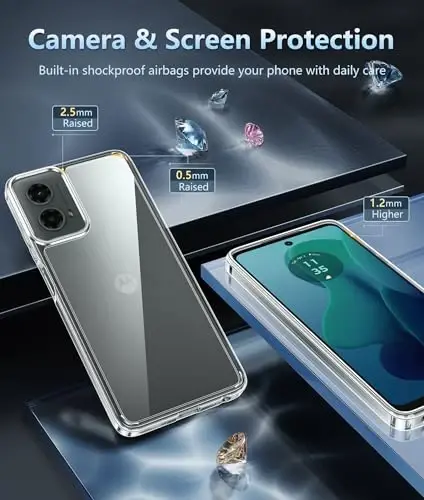 FNTCASE for Motorola Moto G-5G-2024 Case: High Grade Drop Protection Anti Yellowing Cell Phone Cover - Rugged Shockproof Protective Bumper Transparent Cases(Clear) - 4