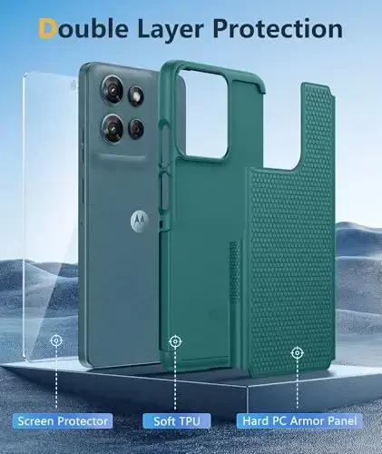 FNTCASE for Motorola Moto G-5G-2025 Case: Moto G Power 2025 Case Dual Layer Protective Heavy Duty Cell Phone Cover Shockproof Rugged with Non Slip Textured - Military Protection Bumper for Moto G 2025 - 3