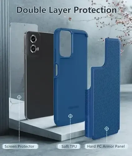 FNTCASE for Motorola Moto G-Power-5G-2024 Case: Dual Layer Protective Heavy Duty Cell Phone Cover Shockproof Rugged with Non Slip Textured Back - Military Protection Bumper Tough - 2024, 6.7 inch - 3