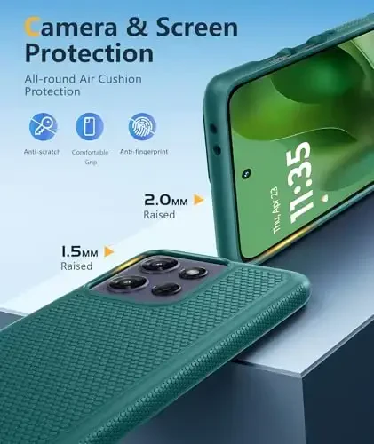 FNTCASE for Motorola Moto G-Power-5G-2025 Case: Dual Layer Protective Heavy Duty Cell Phone Cover Shockproof Rugged with Non Slip Textured Back - Military Protection Bumper Tough 6.8 Inch (Green) - 6
