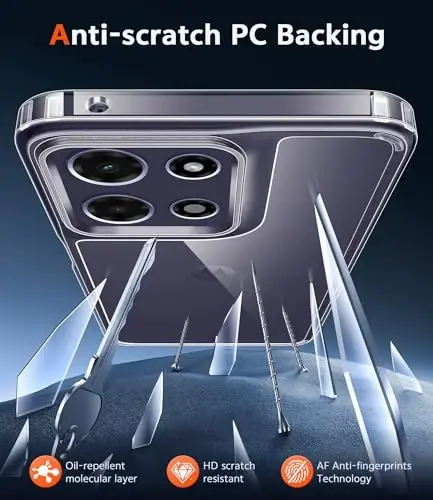 FNTCASE for Motorola Moto G-Power-5G-2026 Case: for Moto G Power 2025 Case Clear Slim Anti Yellowing Cell Phone Cover - Rugged Shockproof Protective Bumper Transparent Cases(Clear) - 4