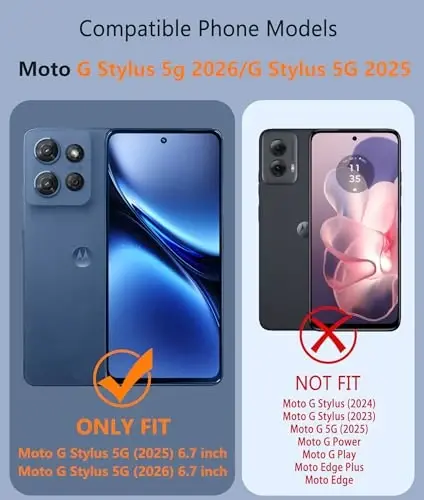 FNTCASE for Motorola Moto G Stylus-2026/2025 Case: Clear Magnetic Case with Screen Protector Military Grade Drop Anti Yellowing Cell Phone Cover - Shockproof Protective Bumper Transparent Cases(Black) - 5