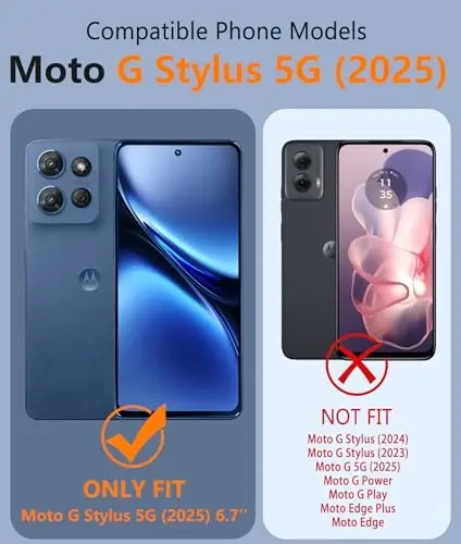 FNTCASE for Motorola Moto G Stylus-2025/Stylus-2026 Case: Clear Magnetic Military Grade Drop Protection Anti Yellowing Cell Phone Cover - Rugged Shockproof Protective Bumper Transparent Cases(Clear) - 2