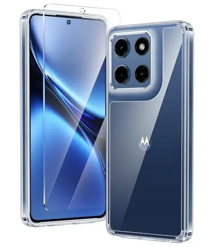 FNTCASE for Motorola Moto G Stylus-2025/Stylus-2026 Case: Military Grade Drop Protection Anti Yellowing Cell Phone Cover - Rugged Shockproof Protective Bumper Transparent Cases(Clear) 