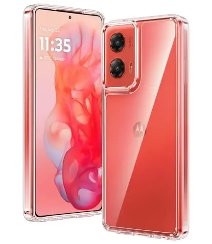 FNTCASE for Motorola Moto-G Stylus-5G-2024 Case: Lightweight Military Grade Cell Phone Protective Cover Flexible Anti Yellowing Durable Rugged DropProof Shockproof TPU Crystal(Clear) 