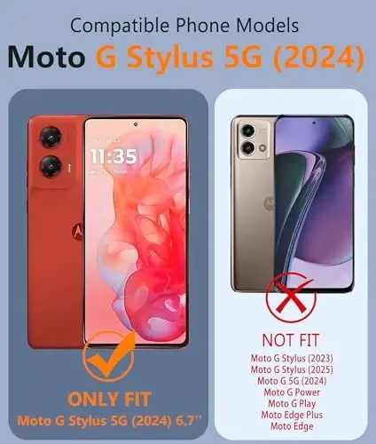 FNTCASE for Motorola Moto-G Stylus-5G-2024 Case: Magnetic Military Grade Drop Protection Anti Yellowing Cell Phone Cover - Rugged Shockproof Transparent Cases(Clear) - 2