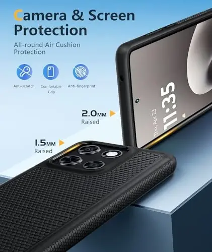 FNTCASE for Motorola Moto G-Stylus-5G-2025 Case: Dual Layer Protective Heavy Duty Cell Phone Cover Shockproof Rugged with Non Slip Textured Back - Military Protection Bumper Tough - 6.7 inch (Black) 