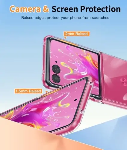 FNTCASE for Motorola Moto Razr-Ultra-2025 Case: Lightweight Military Grade Cell Phone Protective Cover Flexible Anti Yellowing Durable Rugged DropProof Shockproof TPU Crystal (Clear) - 5