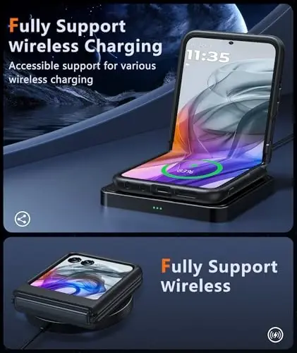 FNTCASE for Motorola Razr 2025/2024 Case: for Moto Razr 2025/2024 Case Translucent Matte Slim Lightweight Scratch-Resistant Cell Phone Protective Cover Durable Rugged Drop-Proof Shockproof TPU Black - 3