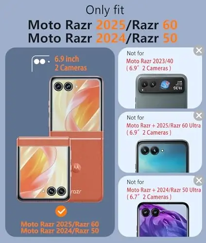 FNTCASE for Motorola Razr 2025/2024 Case: Magnetic for Moto Razr 2025/2024 Case Clear Military Grade Drop Protection Anti Yellowing Cell Phone Cover - Rugged Shockproof Protective Bumper Transparent - FNTCASE (1)