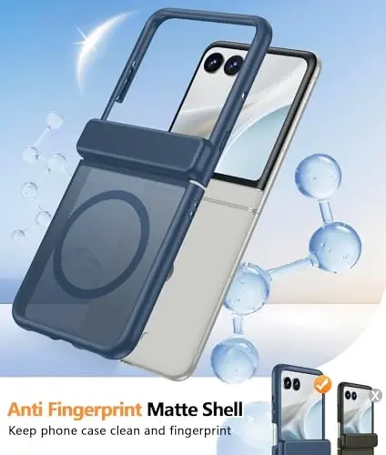 FNTCASE for Motorola Razr 2026 Case: Moto Razr 2025 Case [Hinge Protection] Translucent Matte Cases [Compatible with Magsafe] [Screen Protector] Military Grade Shockproof Protective Phone Cover - 5