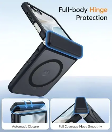 FNTCASE for Motorola Razr 2026 Case: Moto Razr 2025 Case [Hinge Protection] Translucent Matte Cases [Compatible with Magsafe] [Screen Protector] Military Grade Shockproof Protective Phone Cover - 2