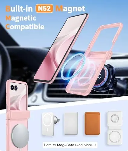 FNTCASE for Motorola Razr 2026 Case: Moto Razr 2025 Case [Hinge Protection] Translucent Matte Cases [Compatible with Magsafe] [Screen Protector] Military Grade Shockproof Protective Phone Cover - 4