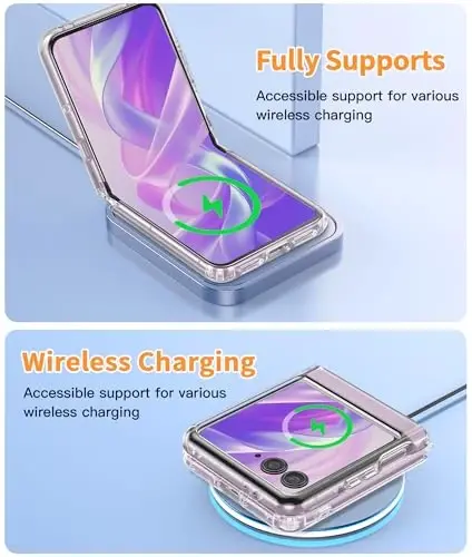 FNTCASE for Motorola Razr 2026/2025 Case: for Moto Razr 2024 Case Magnetic Clear Cases with Screen Protector Anti Yellowing Cell Phone Cover - Shockproof Protective Bumper Transparent Phonecase - 6
