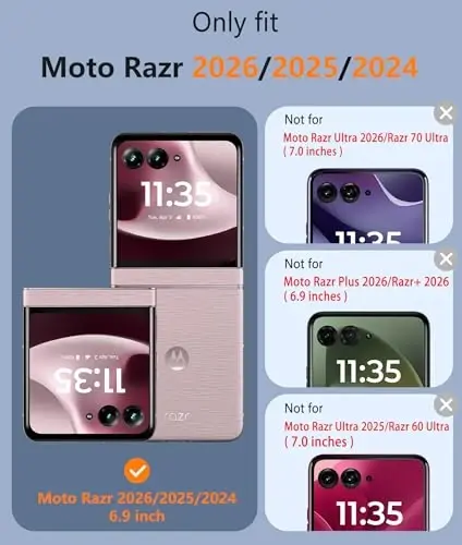 FNTCASE for Motorola Razr 2026/2025 Case: for Moto Razr 2024 Case with Hinge Protection & Screen Protector Magnetic Clear Cases Anti Yellowing Shockproof Protective Transparent Cell Phone Cover - 2