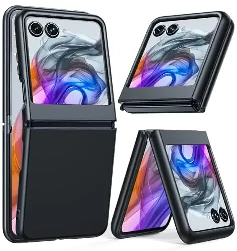 FNTCASE for Motorola Razr 2026/2025/2024 Case: for Moto Razr 2026/2025/2024 Case Translucent Matte Military Grade Shockproof Drop Protective Phone Cover Black 