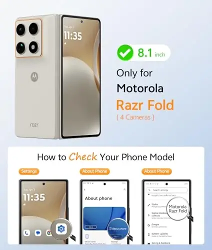 FNTCASE for Motorola Razr Fold Case: [Hinge Protection] Anti Yellowing Transparent Clear Phone Cover [Fit for Magsafe] Military Grade Shockproof Protective Cases - 2